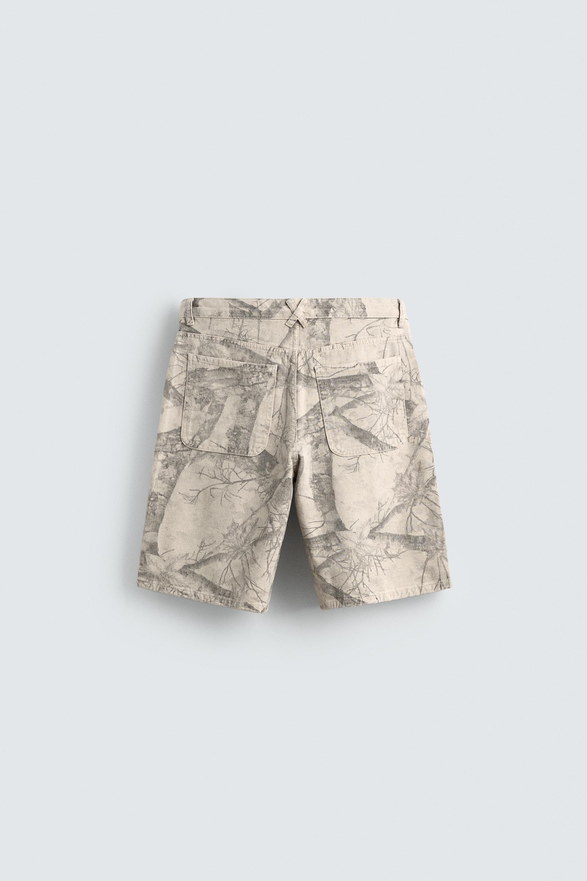TREE PRINT BAGGY FIT SHORTS